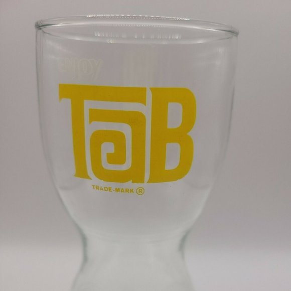 Enjoy Tab Trademark Curved Drinking Glass Vtg Hourglass  Coca Cola Soda Promo 7" - Picture 3 of 4